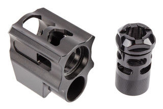Tyrant Designs Glock Gen 4 Compensator features a two piece design and black finish